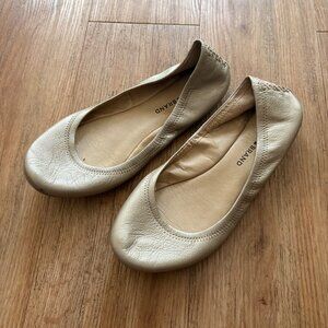 Lucky Brand Ballerina Flat Slide On Shoes Gold Women’s Size 8